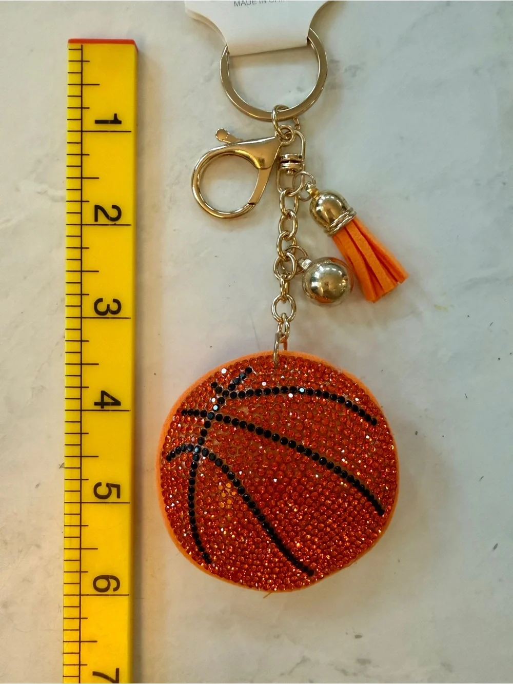 ✨ New Bling Rhinestone Basketball Keychain Bag Charm with Tassel ✨